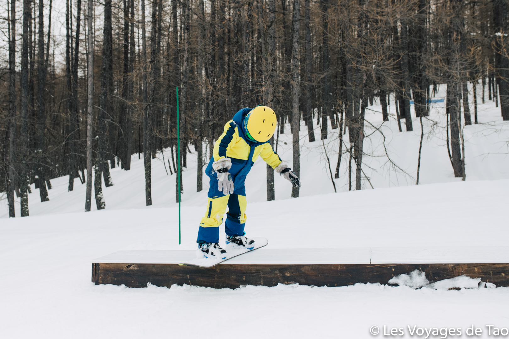 Initiation Snowboard Enfant avec Barre d'Appui